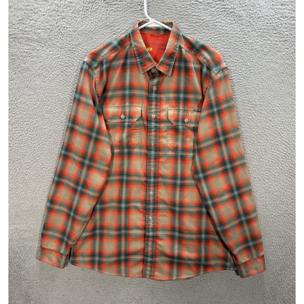 Eddie Bauer Shirt Adult Large Tall Multicolor Plaid Travex Classic Fit Outdoors